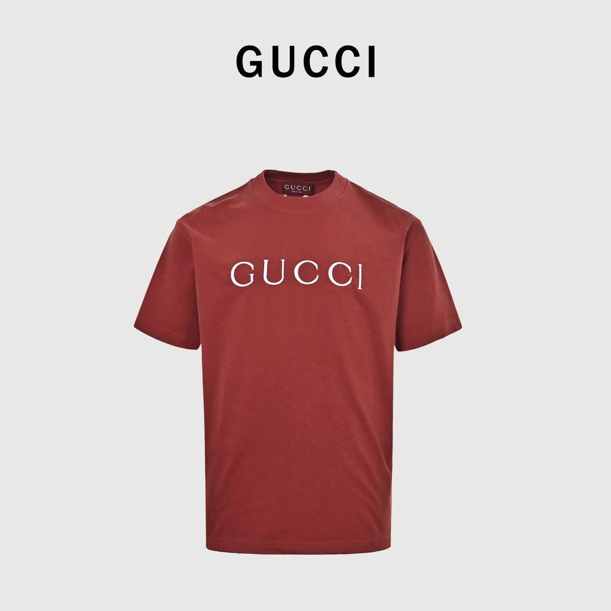 Gucci Classic Embroidered Logo Short Sleeve Tee – Red TS2600421