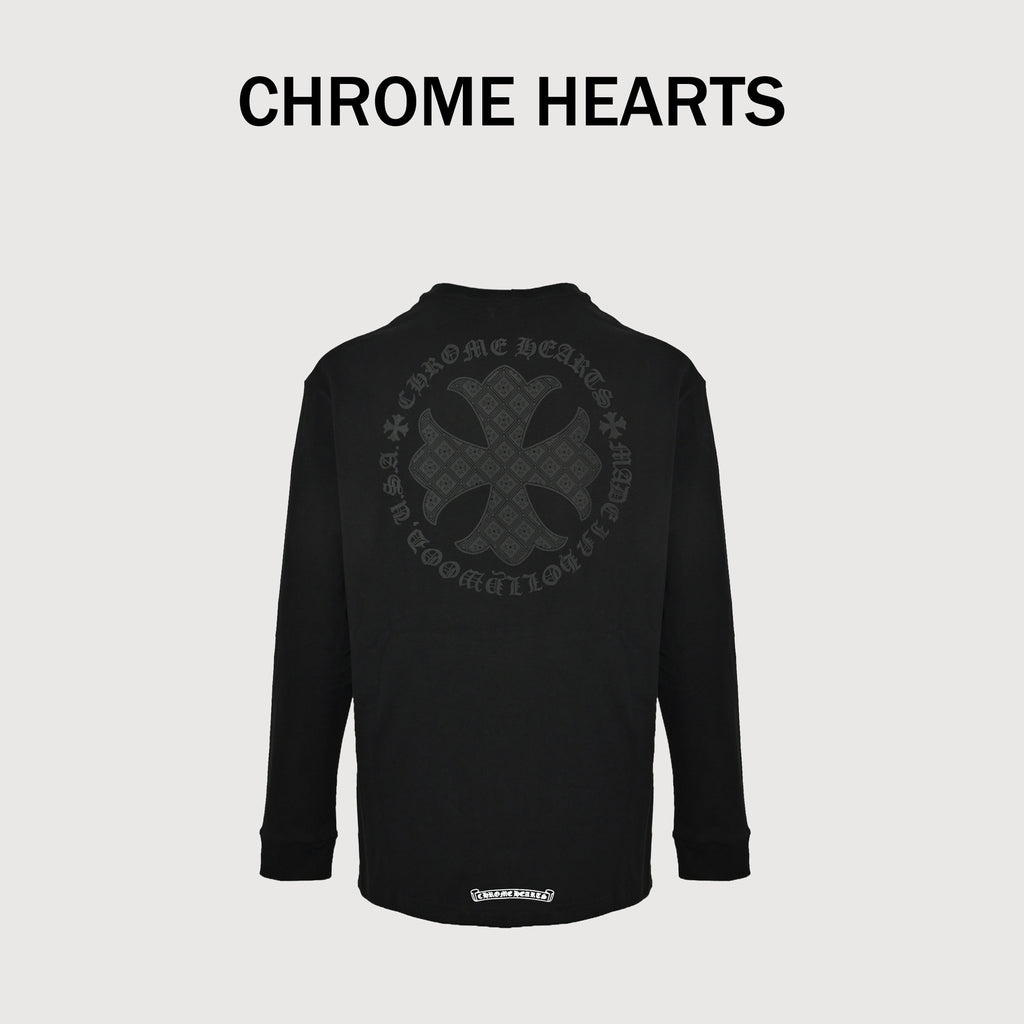 Chrome Hearts CH Circular Cross Medallion Print Long-Sleeve – Black – Unisex SY3600905-MEDALLION-BLK