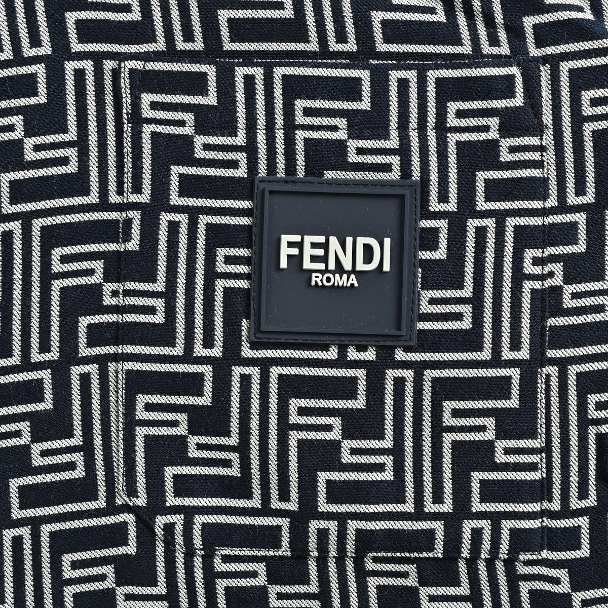 Fendi FF Monogram All-Over Vintage Lapel Shirt-Jacket – Pale Mist Blue – Unisex FY6800905