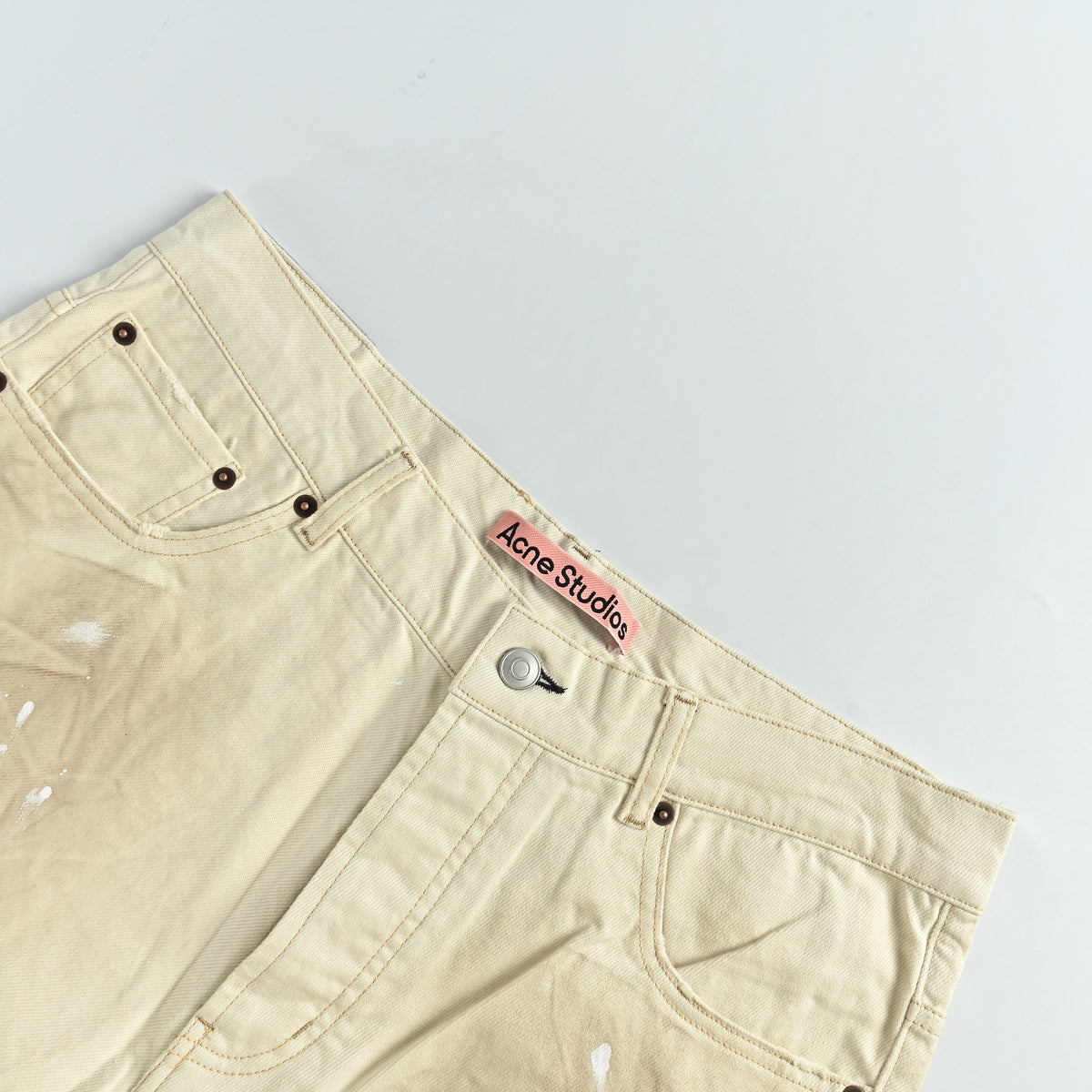 Acne Studios Ink-Splash Vintage Washed Straight-Leg Denim Jeans – Unisex HH5800716