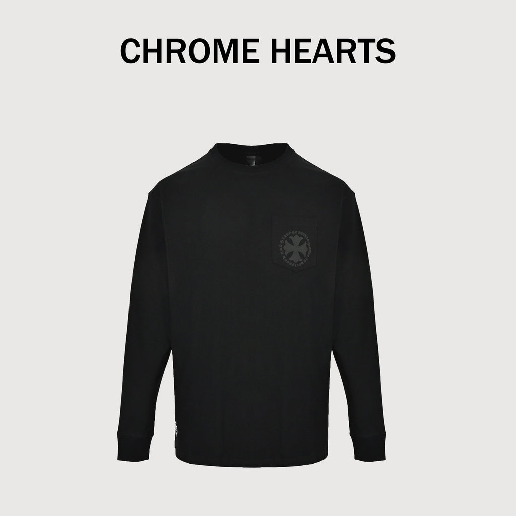 Chrome Hearts CH Circular Cross Medallion Print Long-Sleeve – Black – Unisex SY3600905-MEDALLION-BLK