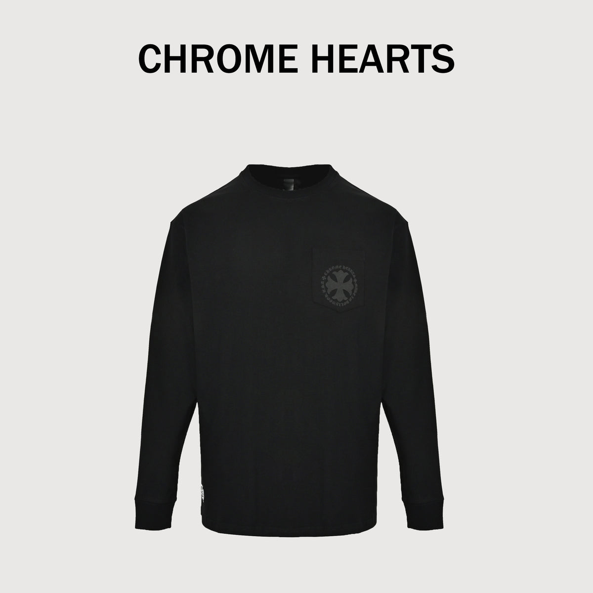 Chrome Hearts CH Circular Cross Medallion Print Long-Sleeve – Black – Unisex SY3600905-MEDALLION-BLK
