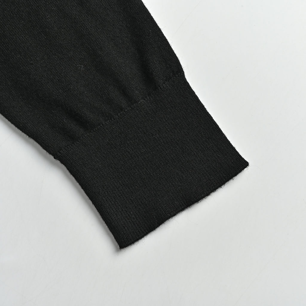 Ralph Lauren Polo Pony Embroidered Wool-Cotton Blend Crewneck Cardigan – Black – Women’s211971871-005