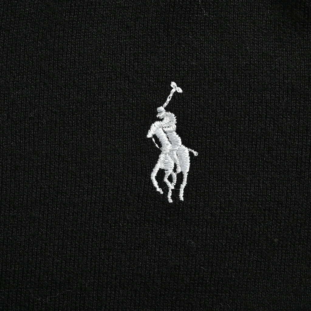 Ralph Lauren Polo Pony Embroidered Wool-Cotton Blend Crewneck Cardigan – Black – Women’s211971871-005
