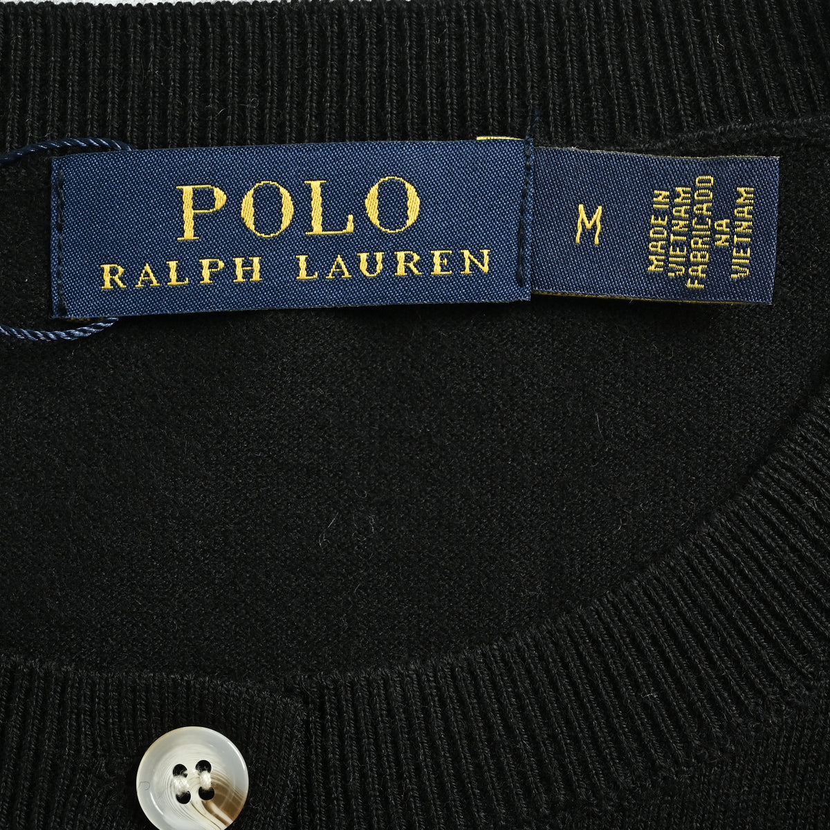 Ralph Lauren Polo Pony Embroidered Wool-Cotton Blend Crewneck Cardigan – Black – Women’s211971871-005