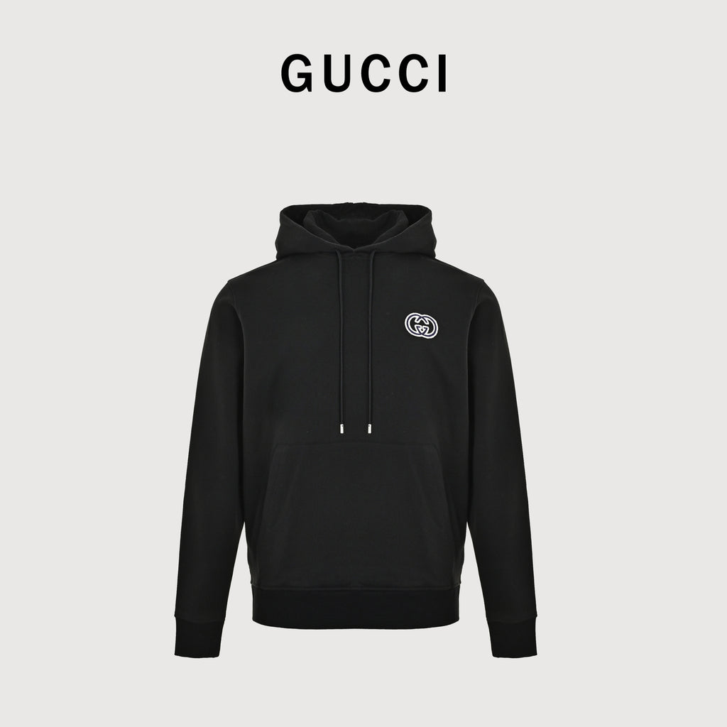Gucci FW26 3D Double-G Embroidery Pullover Hoodie – Black – Unisex753595-XJFV9-1043