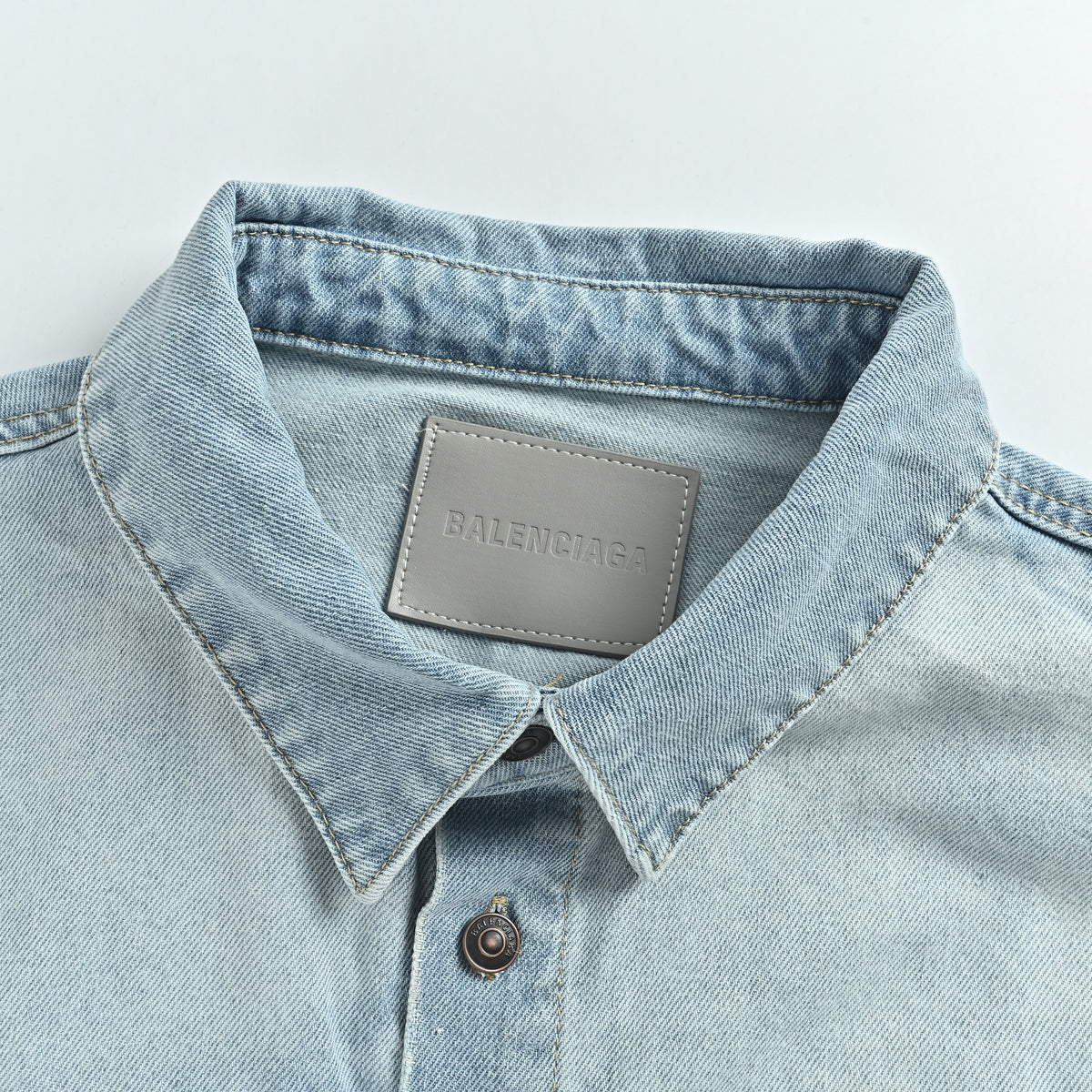 Balenciaga Light-Blue Washed Denim Overshirt – Unisex  R5200819