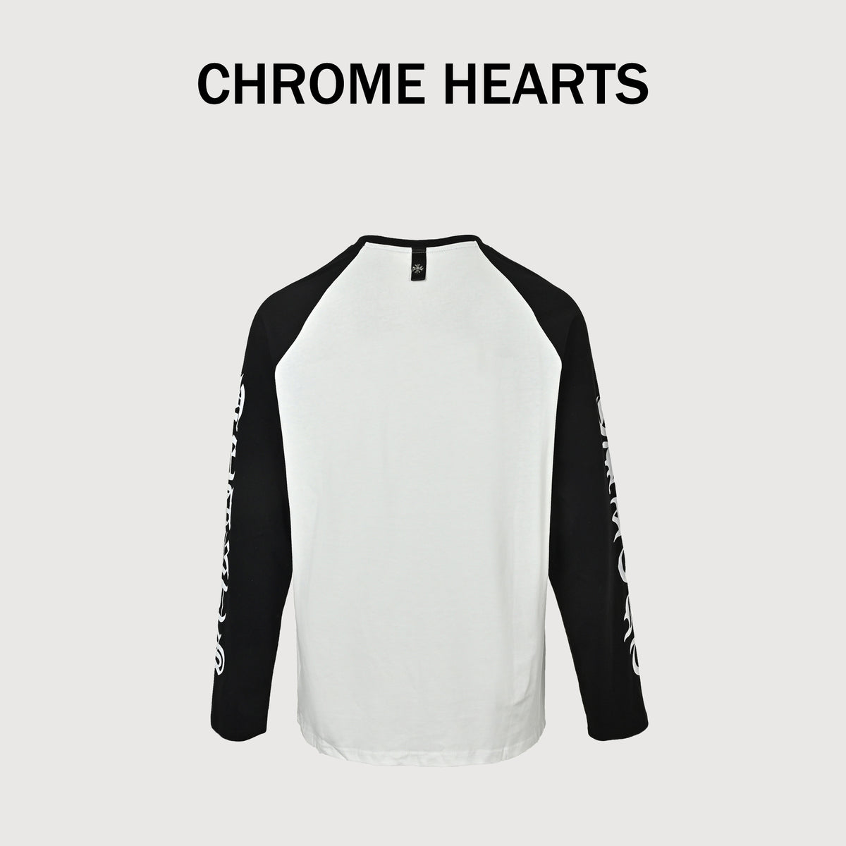 Chrome Hearts Sanskrit Horseshoe Hardware Letter Raglan Long-Sleeve T-Shirt – White∕Black HH3200905 – Unisex