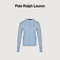 Ralph Lauren Polo Pony Embroidered Wool-Cotton Blend Crewneck Cardigan – Light Blue – Women’s211891672-004