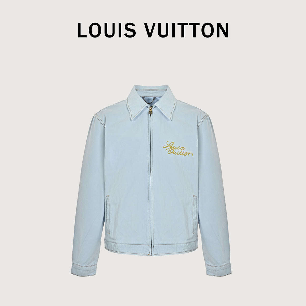 Louis Vuitton LV 26SS Blooming Floral Embroidery Denim Jacket – Sky Blue – Unisex HH7600905