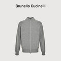 Brunello Cucinelli 100% Cashmere Dual Two-Way Zip Stand-Collar Cardigan – GreyM2200106-COW55