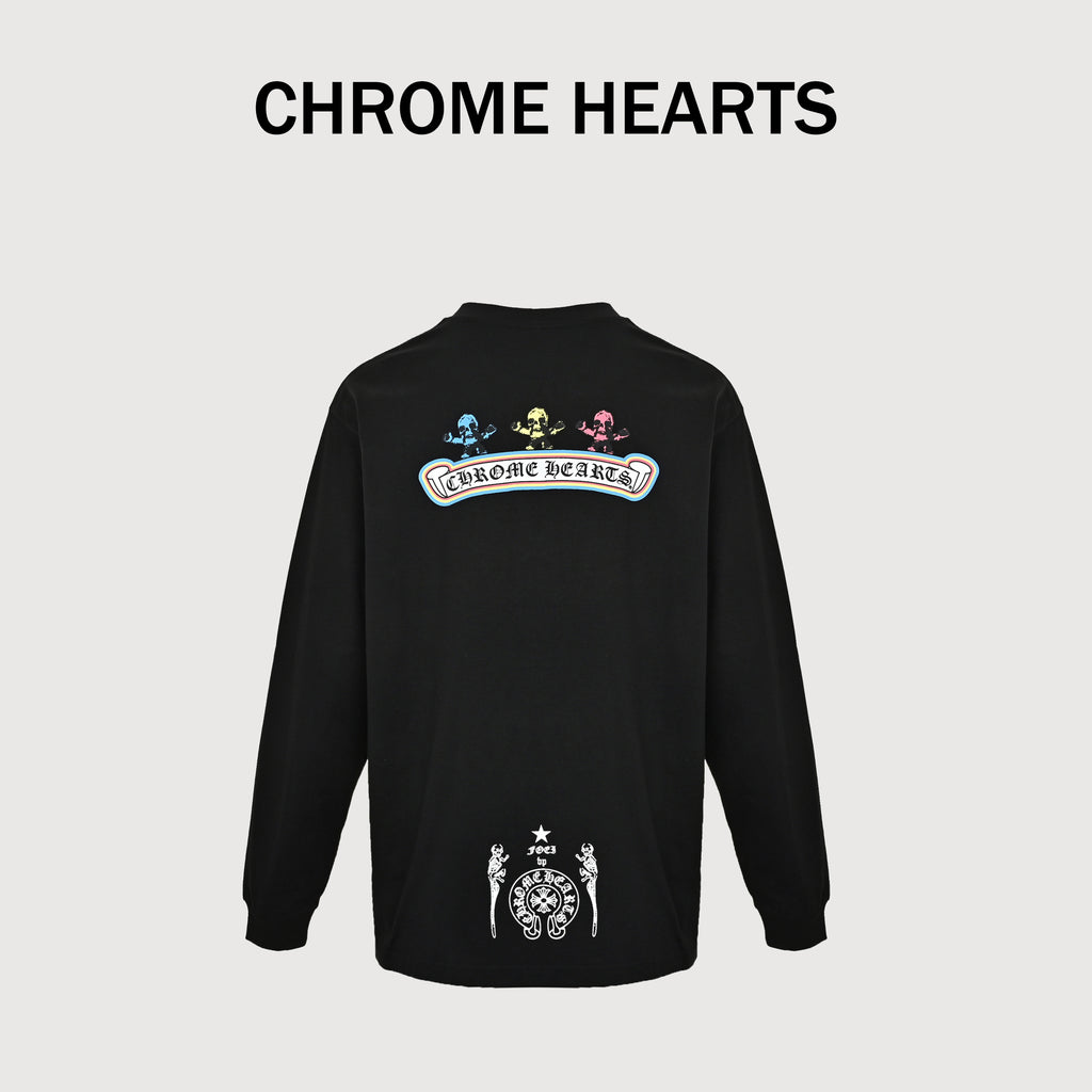 Chrome Hearts CH Skull Character Figure Print Long-Sleeve – Black – Unisex CH-008114
