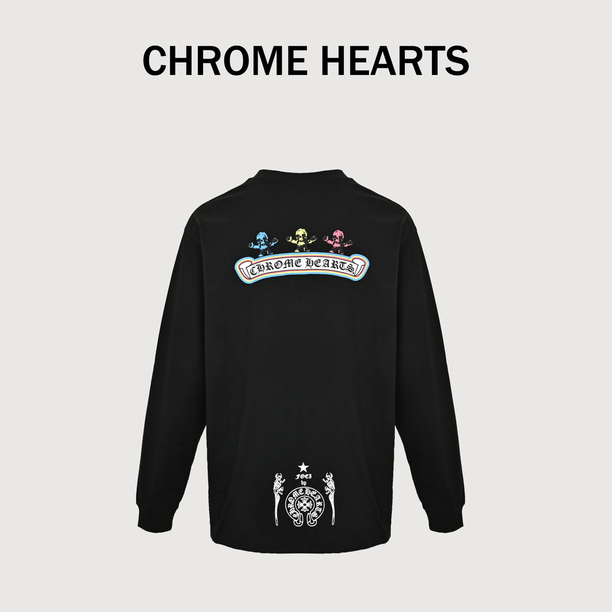Chrome Hearts CH Skull Character Figure Print Long-Sleeve – Black – Unisex CH-008114