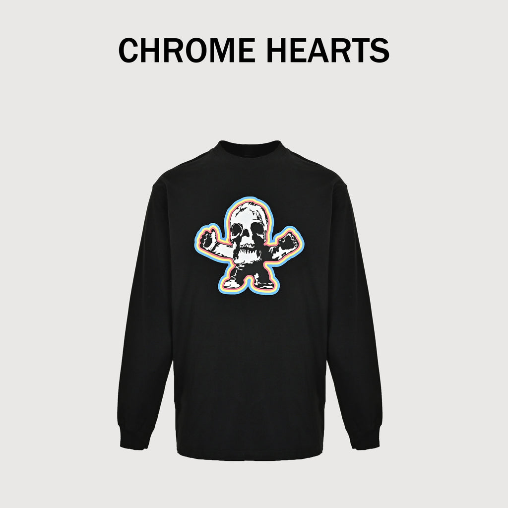 Chrome Hearts CH Skull Character Figure Print Long-Sleeve – Black – Unisex CH-008114