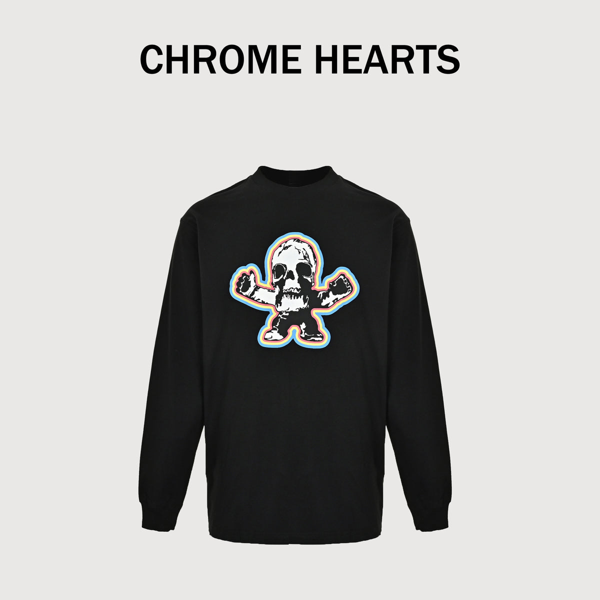 Chrome Hearts CH Skull Character Figure Print Long-Sleeve – Black – Unisex CH-008114