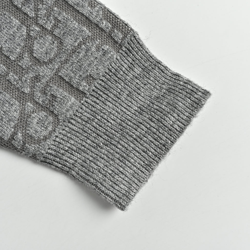 Dior 26SS Oblique Full-Coverage Jacquard Knit Zip Hoodie – Grey – Unisex 624G28A2E37-X8330