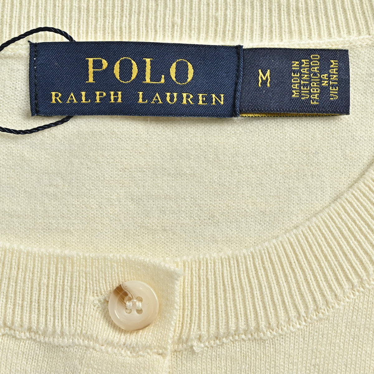 Ralph Lauren Polo Pony Embroidered Wool-Cotton Blend Crewneck Cardigan – Cream – Women’s 211891672-001