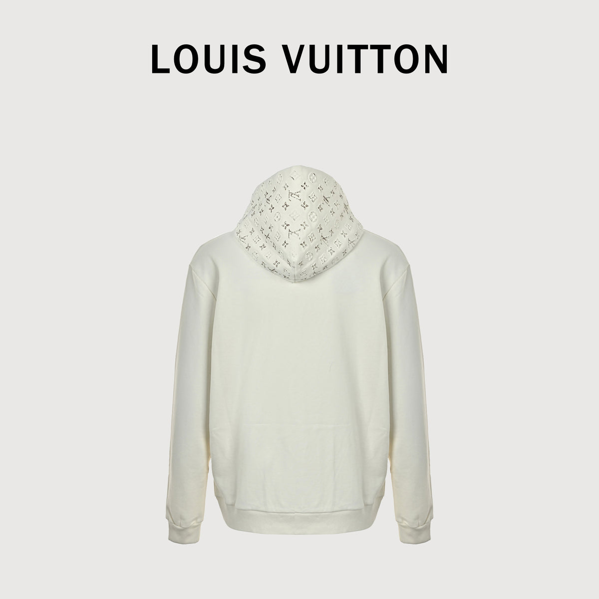 Louis Vuitton FW26 Monogram Reflective 3D Embossed Zip Hoodie – Ecru – Men’s1AKOX4