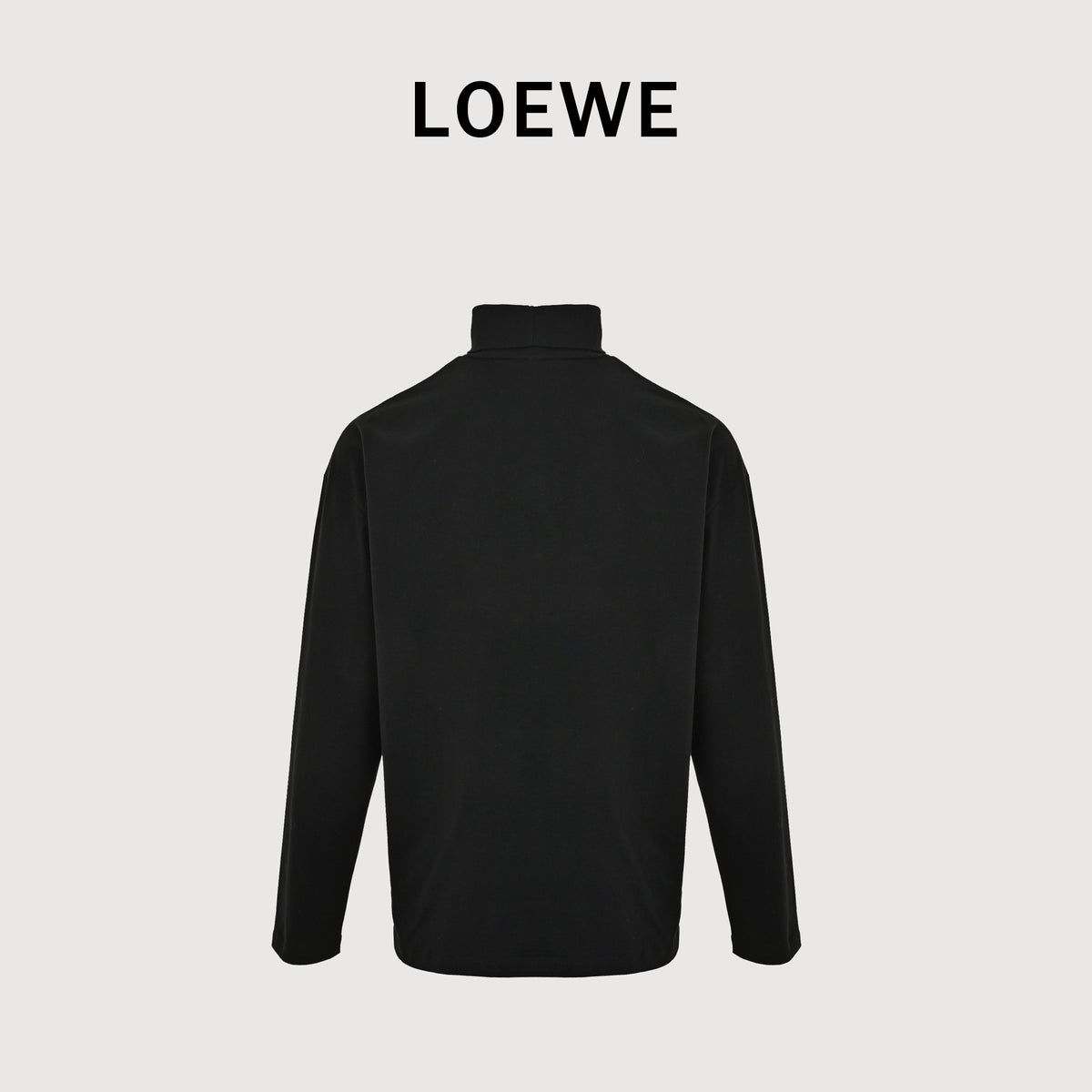 Loewe FW26 LOEWE Letter-Collar Drop-Shoulder Cotton Turtleneck – BlackS359Y23XBC-1100