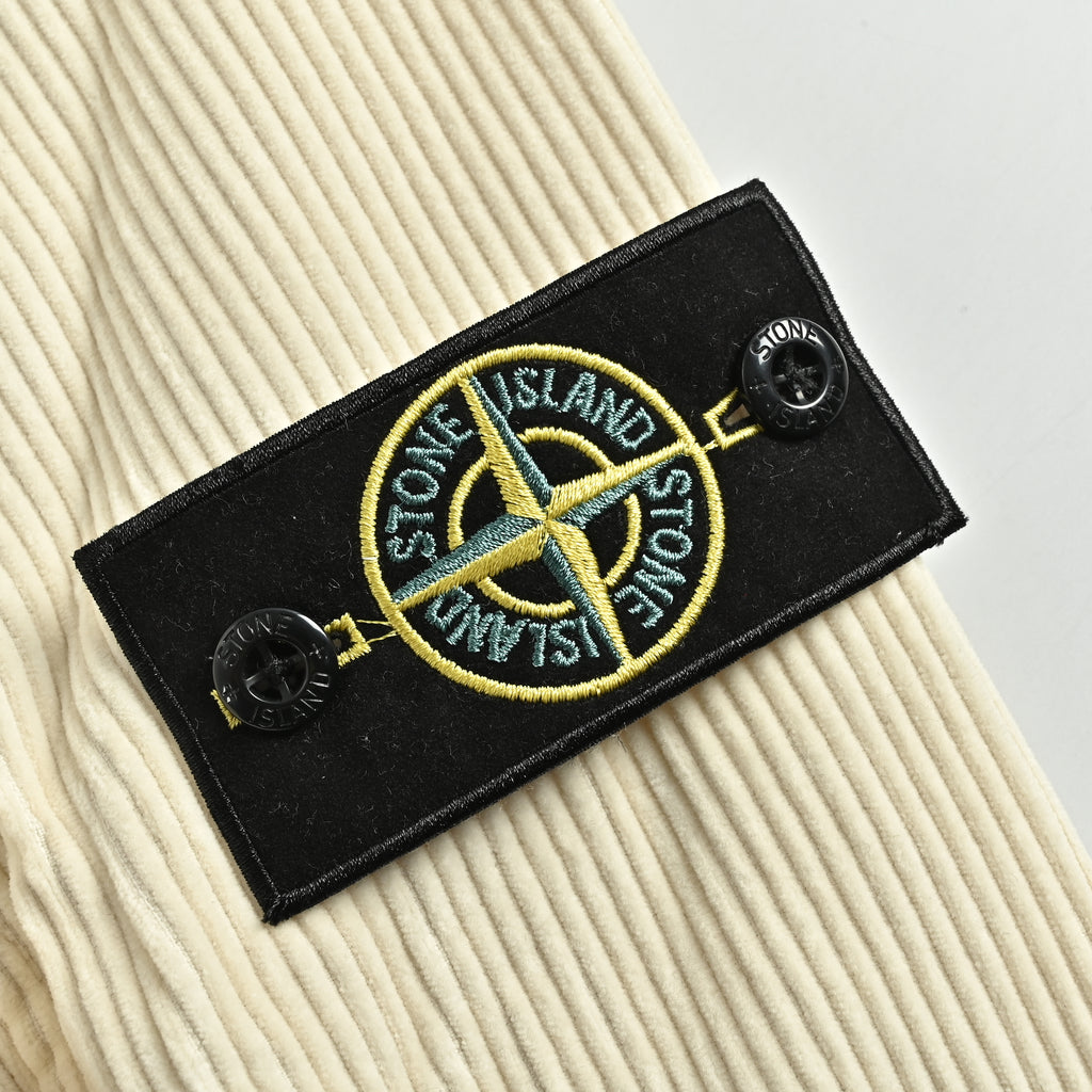 Stone Island Sleeve Badge Chest-Pocket Corduroy Shirt-Jacket – Ecru – Unisex L2S151200016S0212V0093