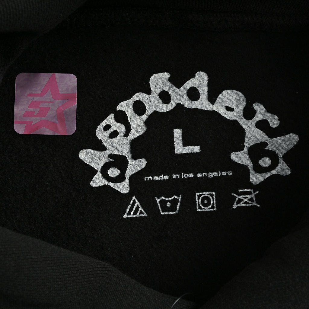 SP5DER Logo Letter Puff Print Hoodie – Black – Unisex SP5-XHDS-0054