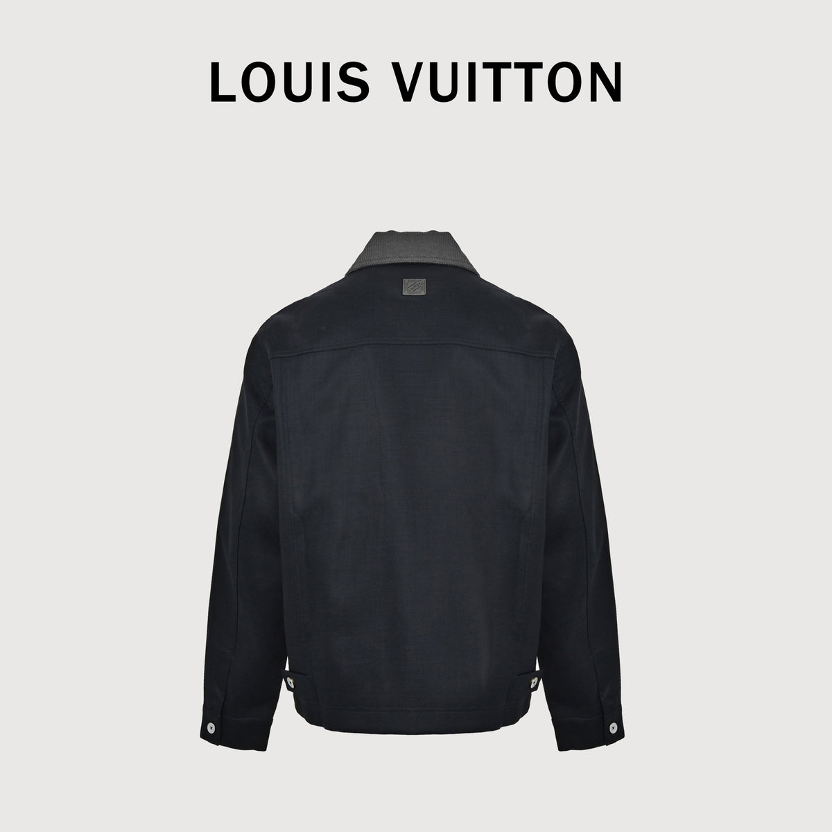 Louis Vuitton FW26 Damier Leather-Pocket Linen-Blend Slub-Weave Zip Jacket – Black 1AK6G3