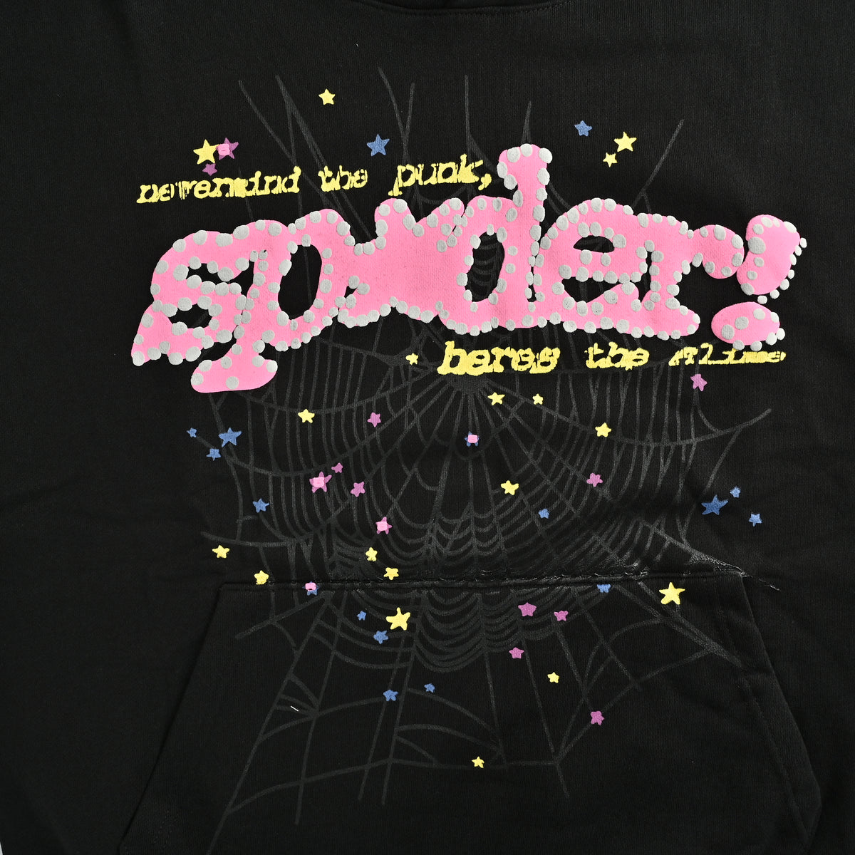 SP5DER Logo Letter Puff Print Hoodie – Black – Unisex SP5-XHDS-0054