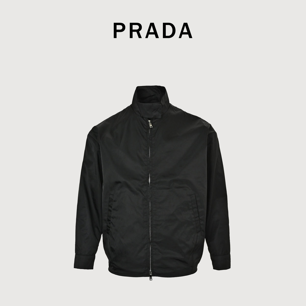 Prada Back Triangle-Logo High-Collar Jacket – Black – Men’sYS8400911