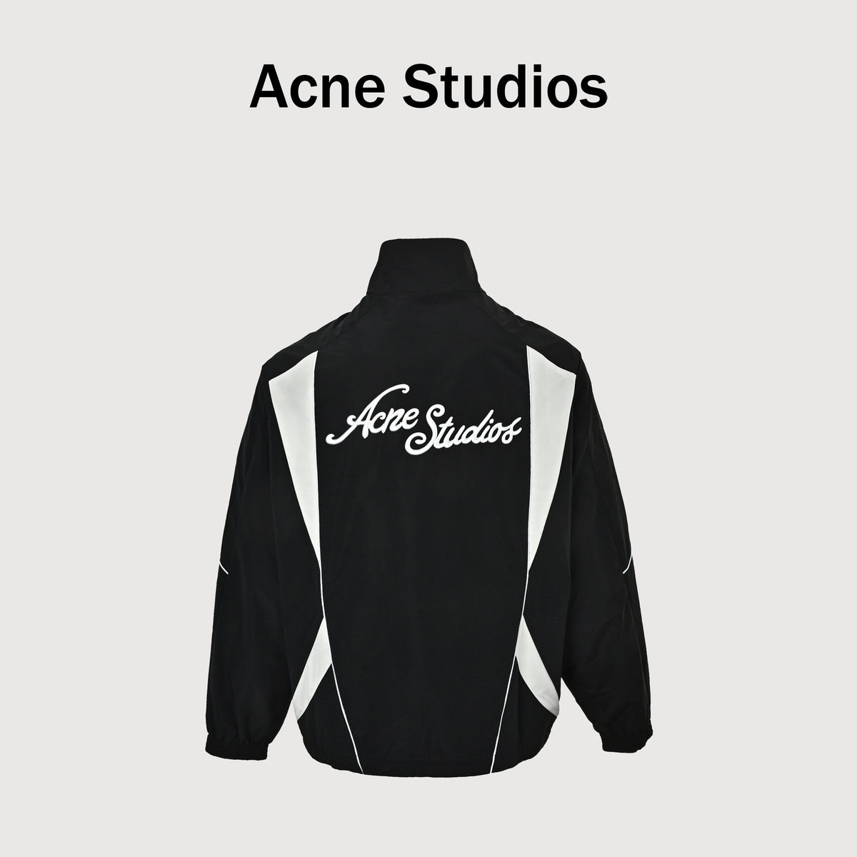 Acne Studios SS26 Technical Logo Jacket – Black/White Contrast Piping – Men’sB90870-900
