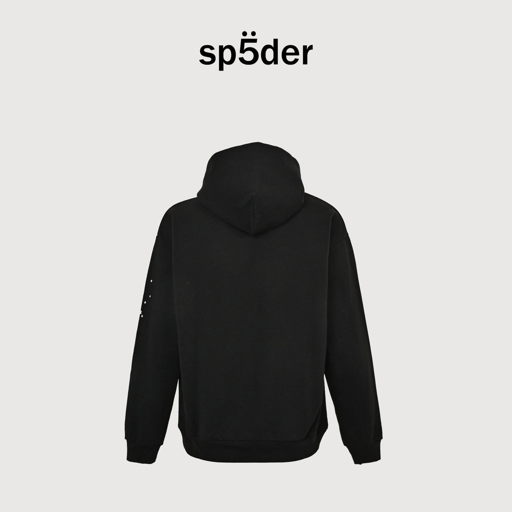 SP5DER Spider-Web ‘I ♥ Sp5der’ Puff Print Hoodie – Black – Unisex SP5LOVEBLKHD