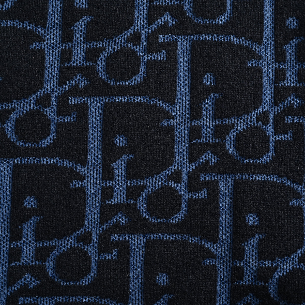 Dior 26SS Oblique Full-Coverage Jacquard Knit Zip Hoodie – Navy Blue – Unisex624G28A2E37-X5790