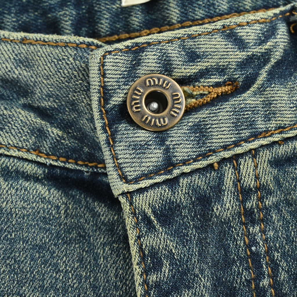 Miu Miu Japanese Selvedge Vintage-Washed Slim Straight Denim Jeans – Unisex  XM5201115