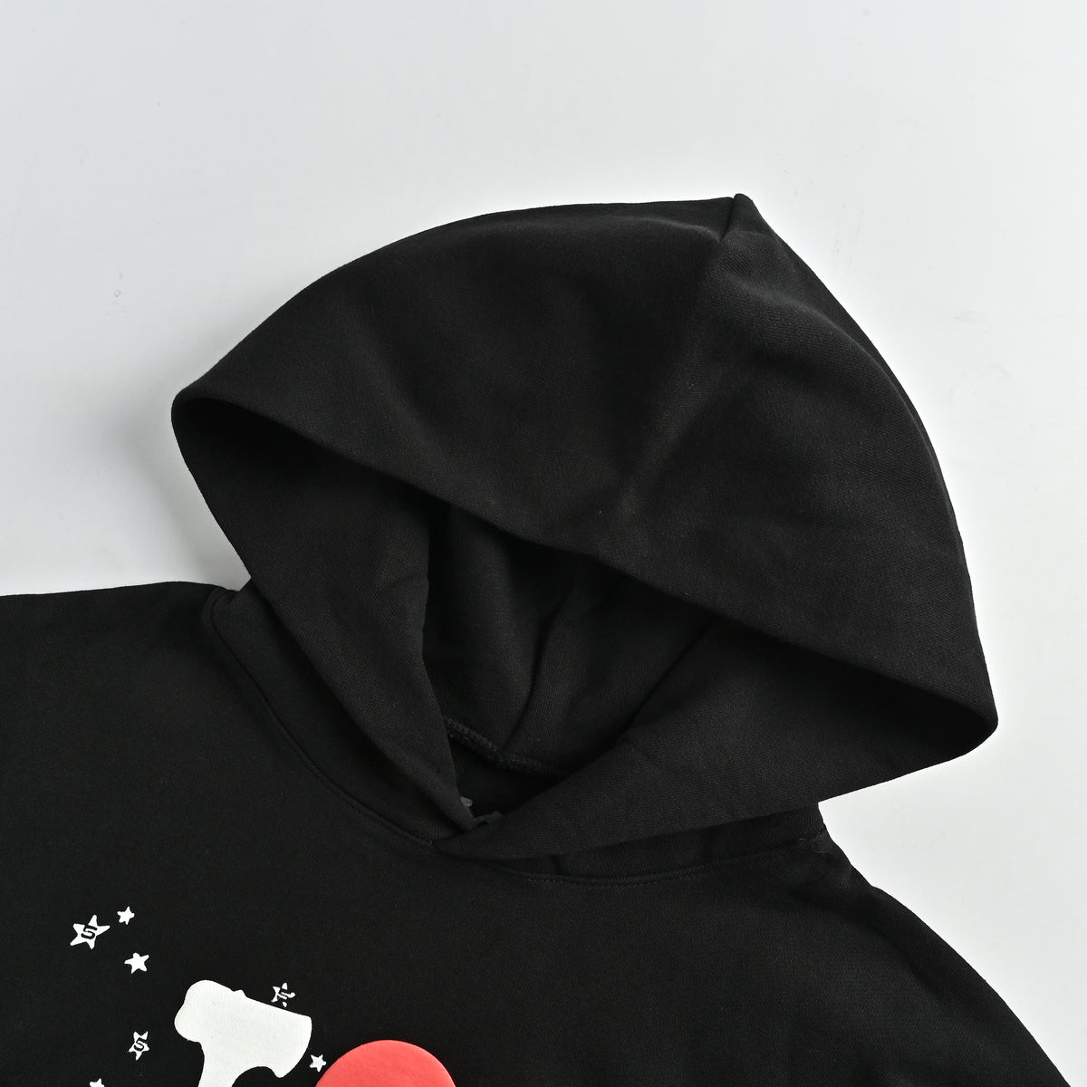 SP5DER Spider-Web ‘I ♥ Sp5der’ Puff Print Hoodie – Black – Unisex SP5LOVEBLKHD