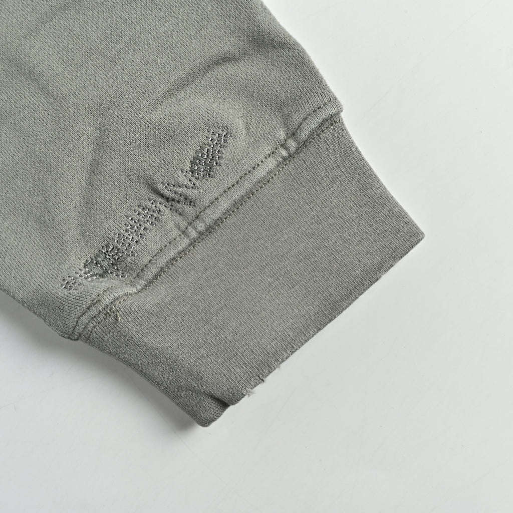 Acne Studios SS26 Mid-Summer Capsule Acid-Wash Spray-Distressed Zip Hoodie – Sage GreenCI0218-BHR