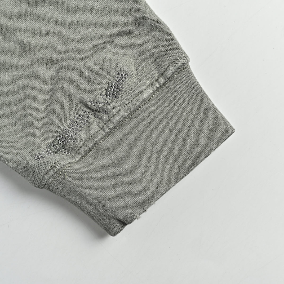 Acne Studios SS26 Mid-Summer Capsule Acid-Wash Spray-Distressed Zip Hoodie – Sage GreenCI0218-BHR