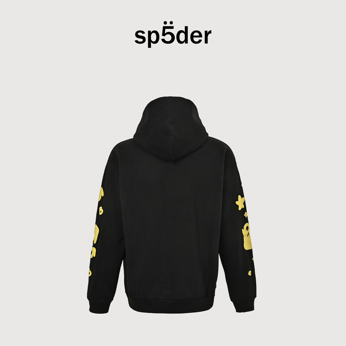 SP5DER Yellow Star Puff Print Hoodie – Black – Unisex HH5200904