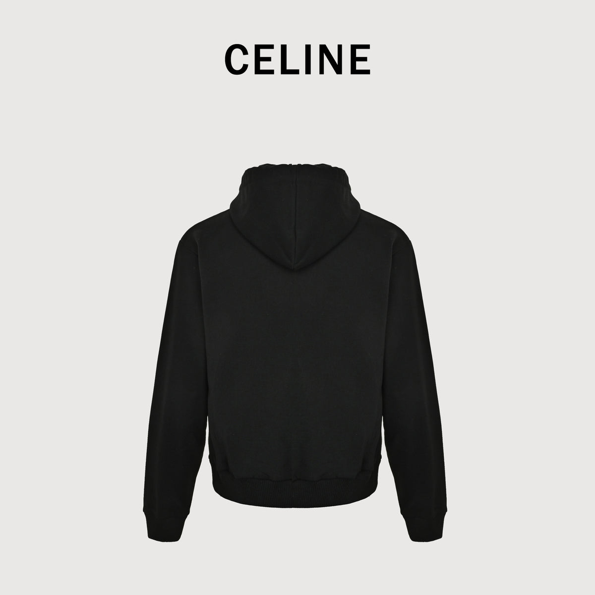 Celine SS26 Cartoon-Typeface Print Zip Hoodie – Black – Men’s RY0S5345F-38AW