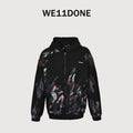 We11done SS26 Hand-Painted Graffiti Print Zip Hoodie – Black – UnisexWD-TJ0-24-777-U-BK