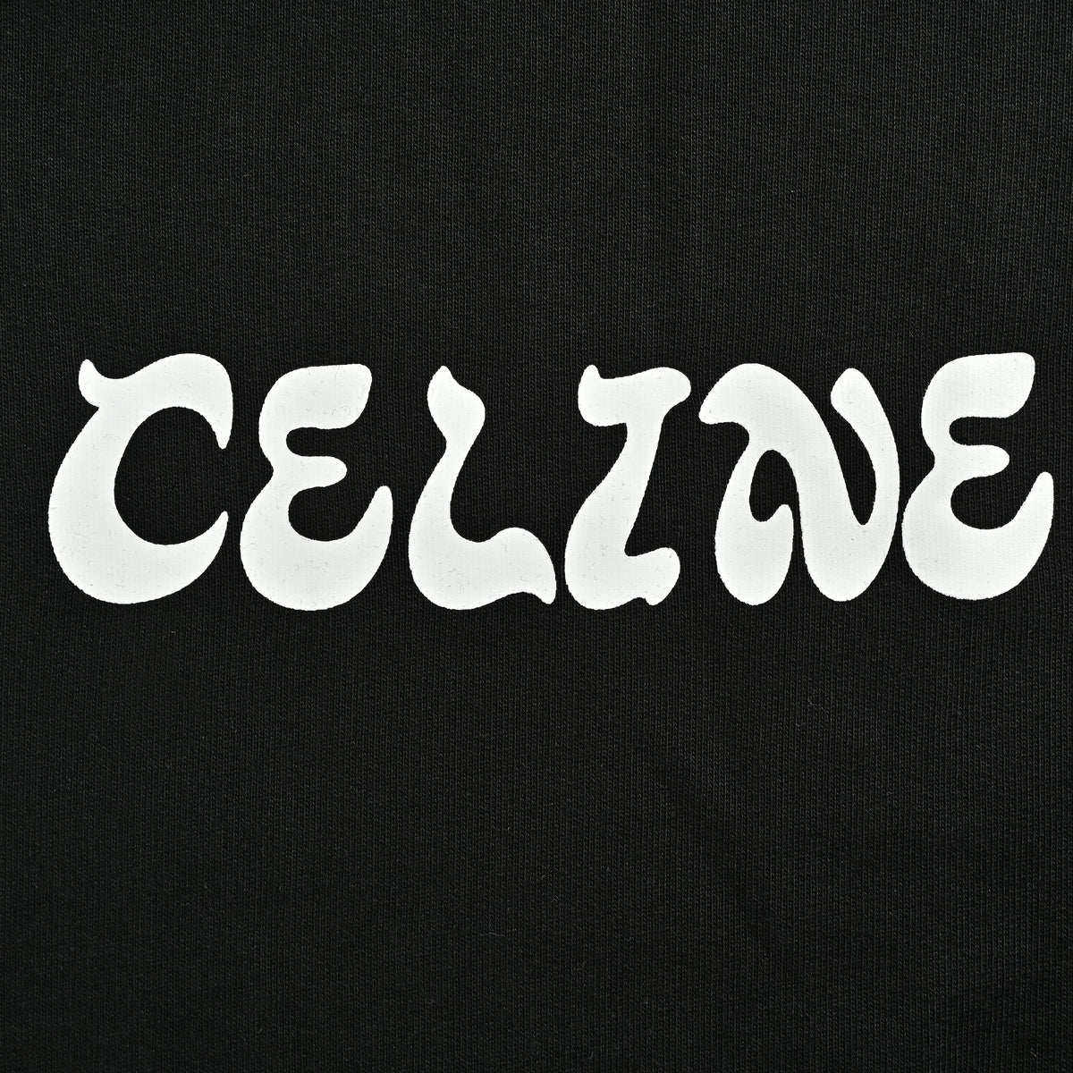 Celine SS26 Cartoon-Typeface Print Zip Hoodie – Black – Men’s RY0S5345F-38AW