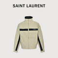 Saint Laurent FW26 Logo-Embroidered Color-Block Drop-Shoulder Jacket – Navy / Cream A006TWY6J981701