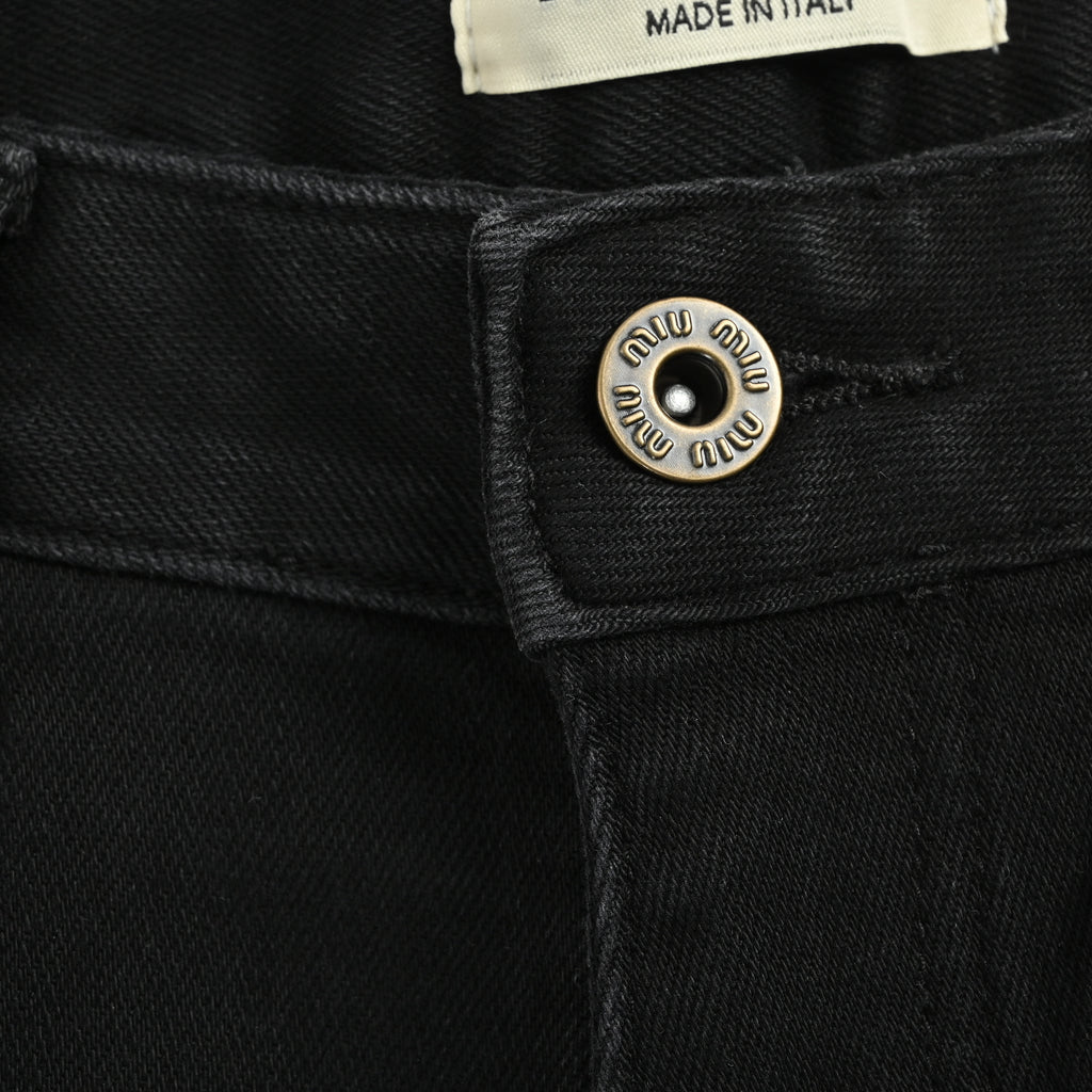 Miu Miu Japanese Selvedge Slim Straight Denim Jeans – Black – Unisex XM5201115-BLK