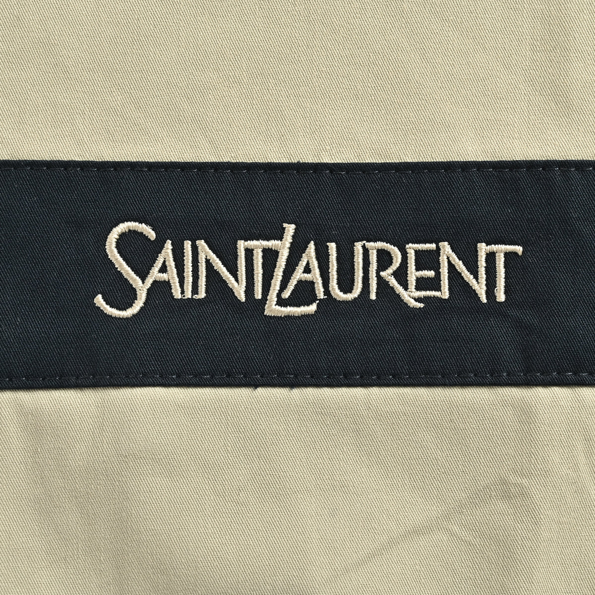Saint Laurent FW26 Logo-Embroidered Color-Block Drop-Shoulder Jacket – Navy / Cream A006TWY6J981701