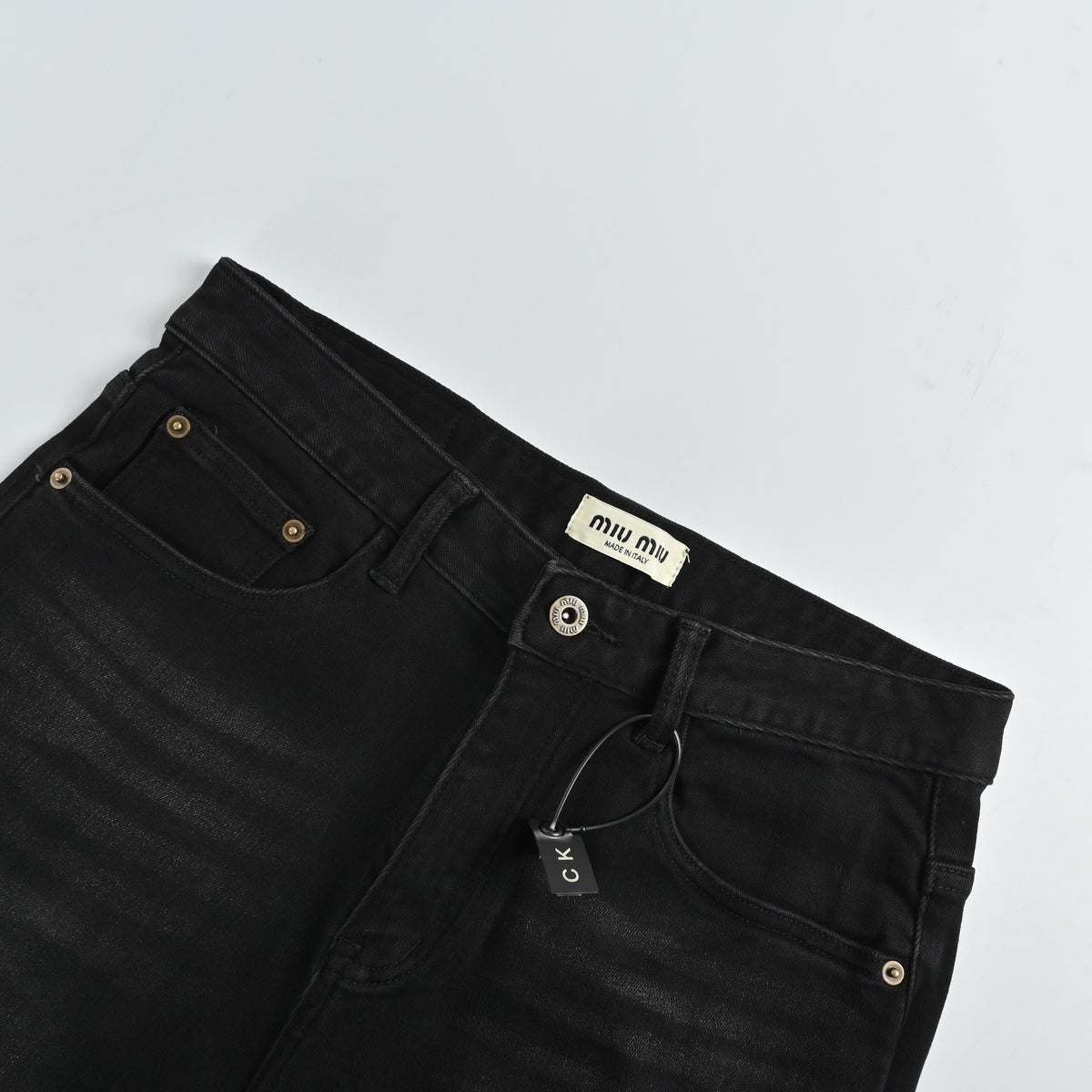 Miu Miu Japanese Selvedge Slim Straight Denim Jeans – Black – Unisex XM5201115-BLK