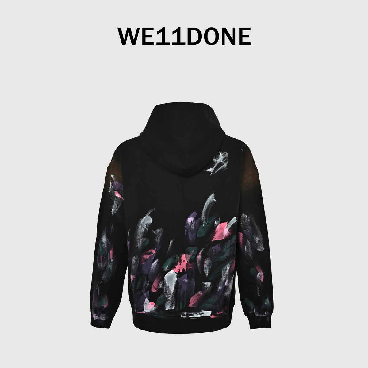 We11done SS26 Hand-Painted Graffiti Print Zip Hoodie – Black – UnisexWD-TJ0-24-777-U-BK