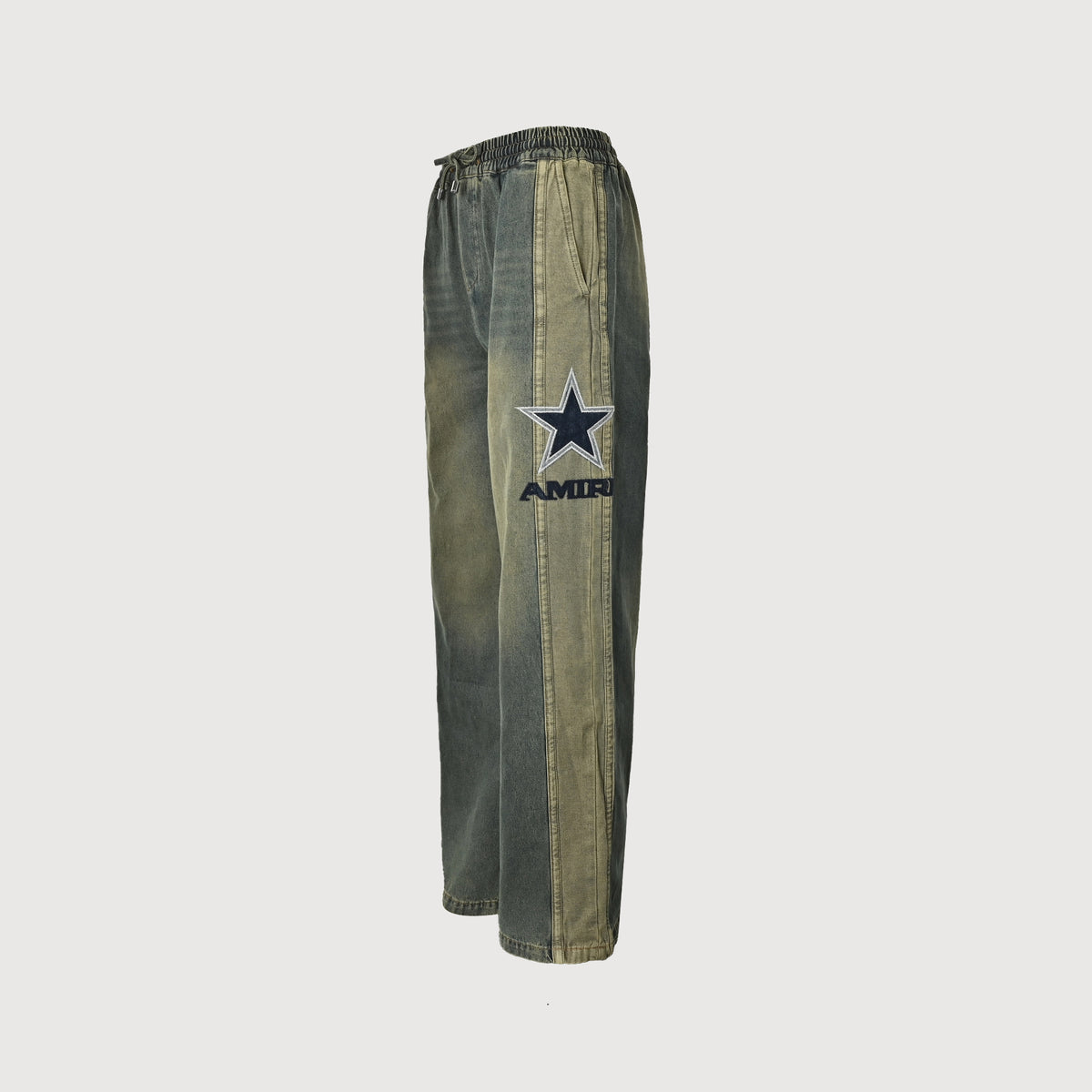 AMIRI Five-Star Embroidered Washed Wide-Leg Denim Jeans – Unisex NP5600617