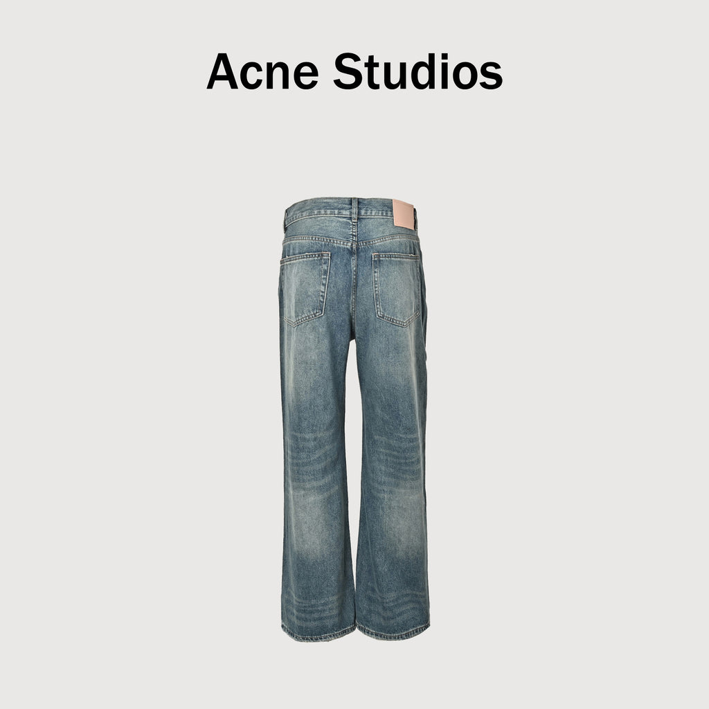 Acne Studios Vintage Distressed Ripped Wide-Leg Denim Jeans – Unisex NP56000615