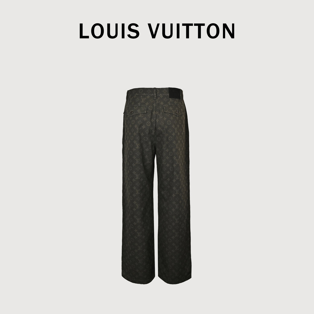 Louis Vuitton LV Monogram Full-Coverage Wax-Finish Denim Trousers – Black – Unisex NP6200911