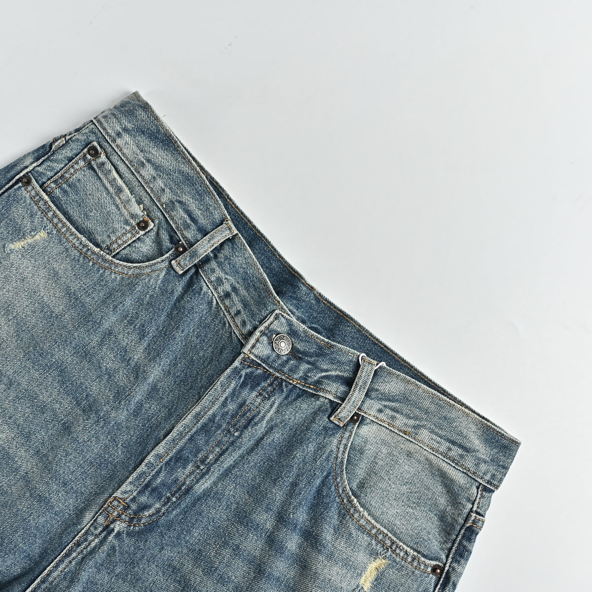 Acne Studios Vintage Distressed Ripped Wide-Leg Denim Jeans – Unisex NP56000615