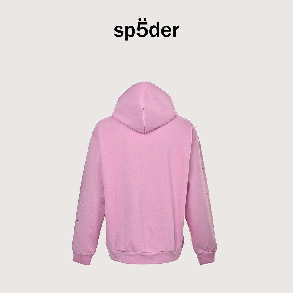 SP5DER Spider-Web Rhinestone Wordmark Hoodie – Pink – Unisex  SP5DER-OG-WEB-HOODIE-PINK