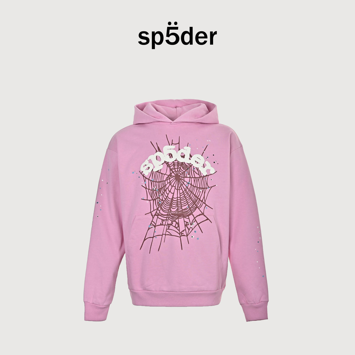 SP5DER Spider-Web Rhinestone Wordmark Hoodie – Pink – Unisex  SP5DER-OG-WEB-HOODIE-PINK